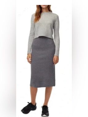 Aritzia The Group by Babaton Johan Wool Angora Skirt Heathered Grey XS NWT